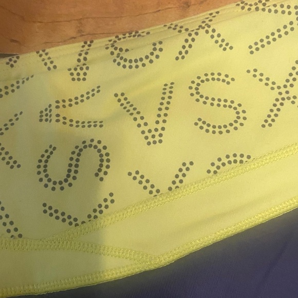 VSX Victoria’s Secret made sexy Charcoal and Neon Yellow Capri - Picture 2 of 5